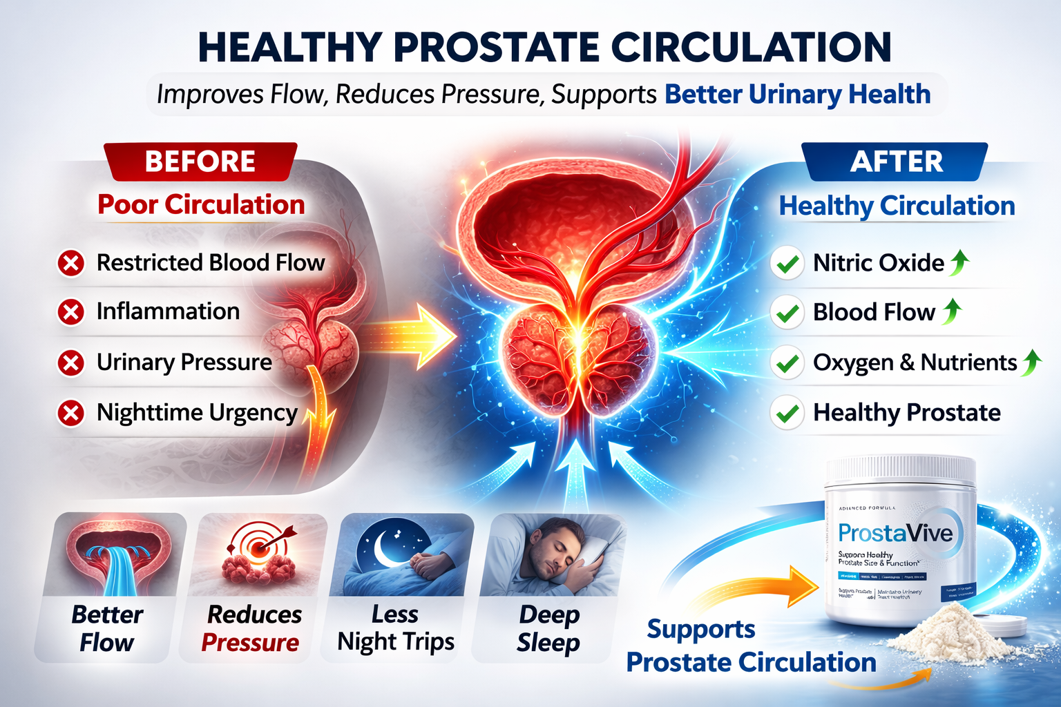 Illustration of healthy prostate circulation
